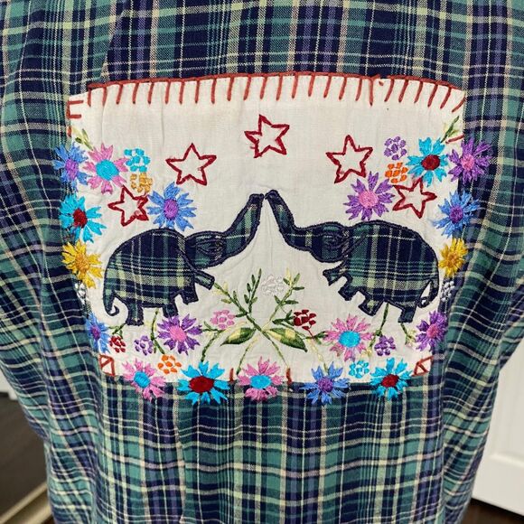 Early 2000's Bohemian Boho Patchwork Retro Eclectic Maximalist Cotton Vest M - Picture 4 of 7